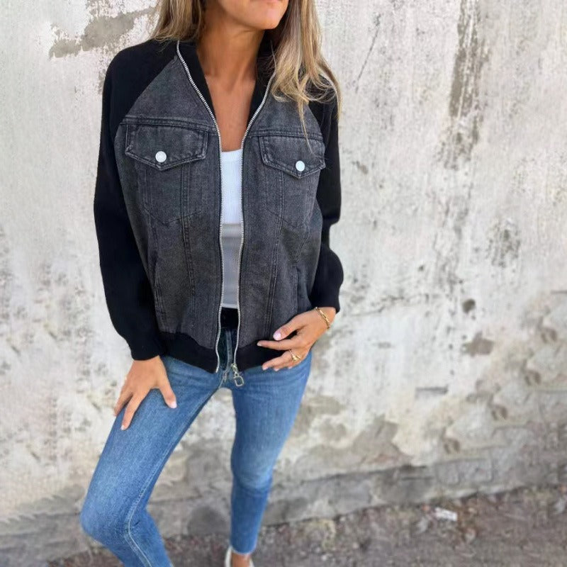 Denim-Jacke mit Kapuze für Frauen