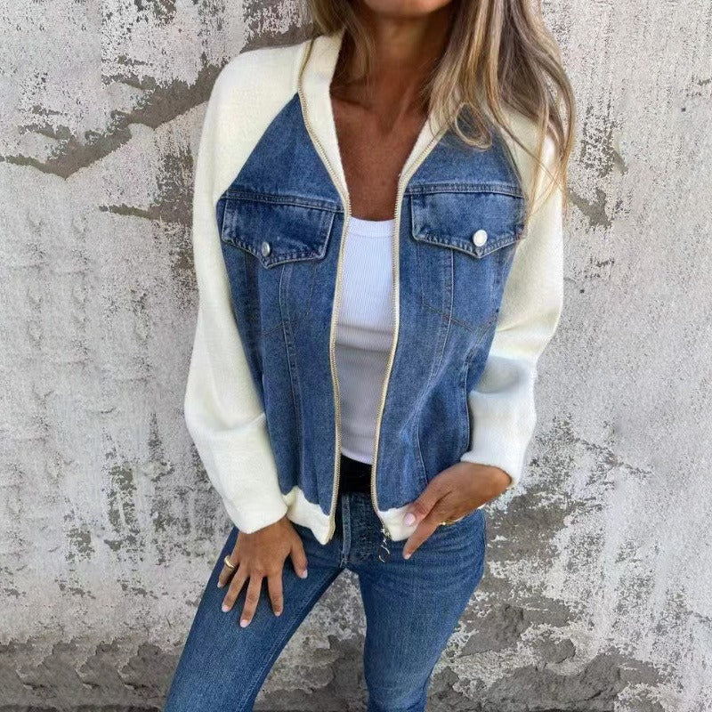 Denim-Jacke mit Kapuze für Frauen