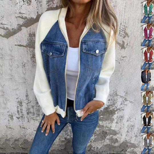 Denim-Jacke mit Kapuze für Frauen