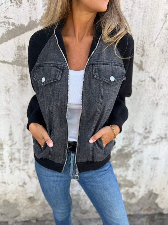 Denim-Jacke mit Kapuze für Frauen