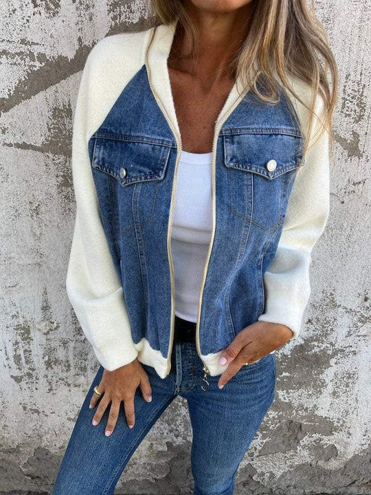 Denim-Jacke mit Kapuze für Frauen